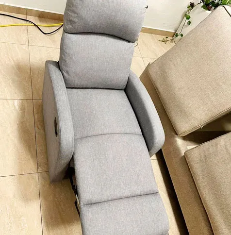 sofa reclinable luego de la limpieza
